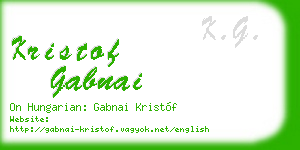 kristof gabnai business card