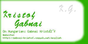 kristof gabnai business card